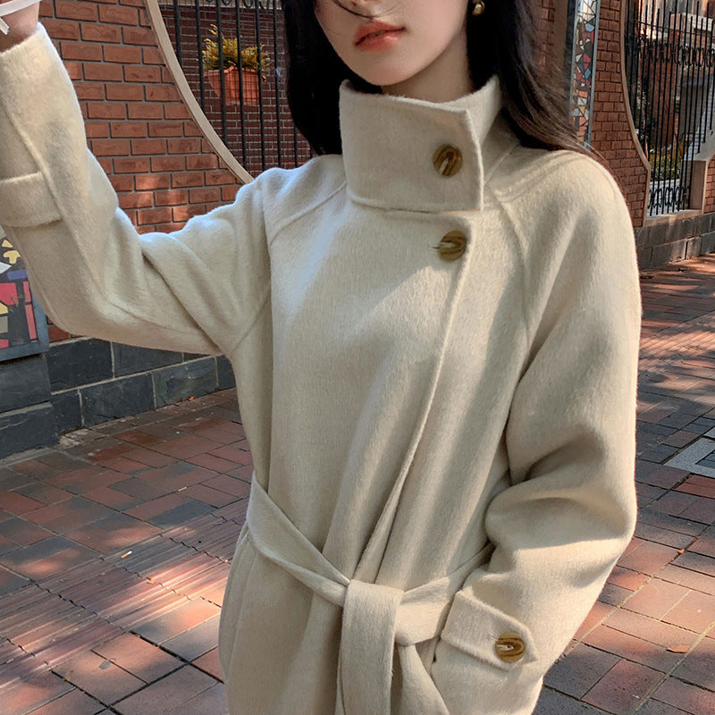 New Long Double sided Camel Velvet Coat Korean Edition Suit Collar AutumnWinter Woolen Coat