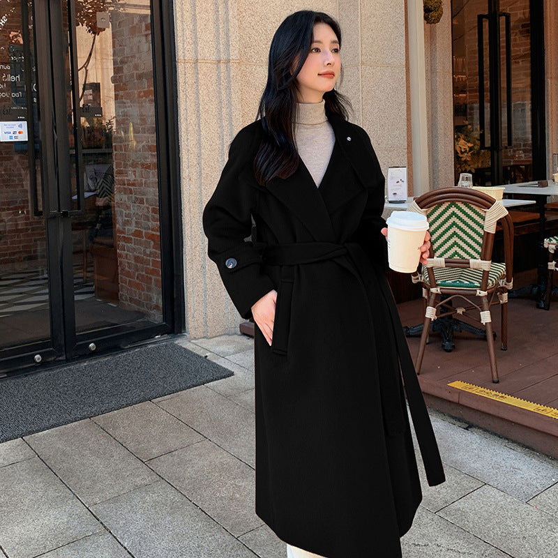 New Long Double sided Camel Velvet Coat Korean Edition Suit Collar AutumnWinter Woolen Coat