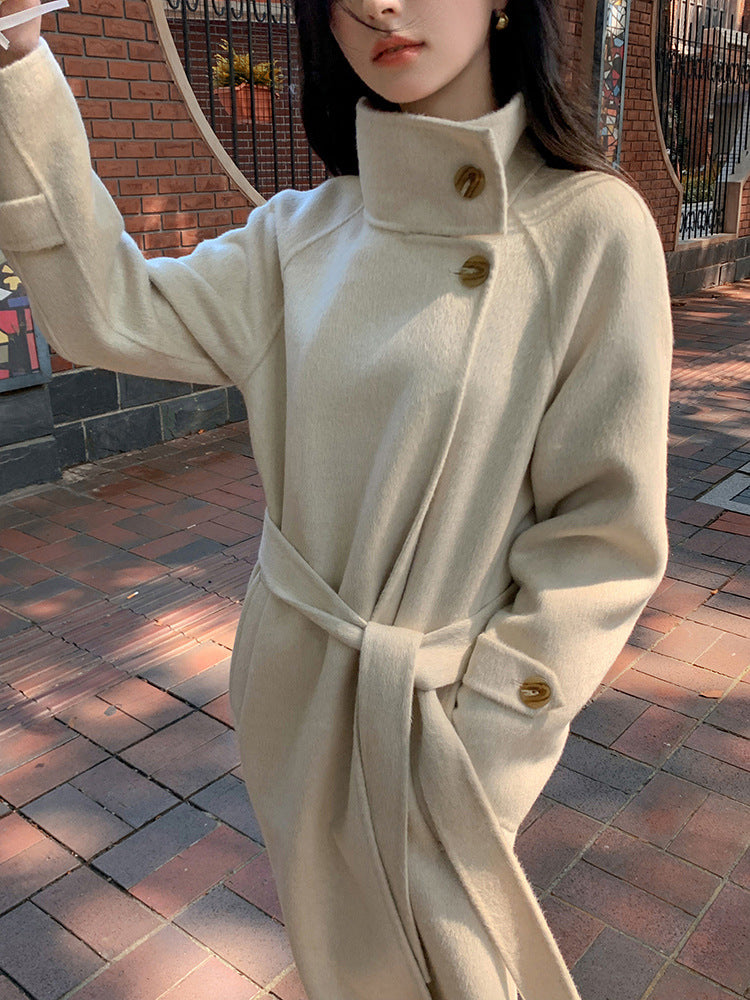 New Long Double sided Camel Velvet Coat Korean Edition Suit Collar AutumnWinter Woolen Coat
